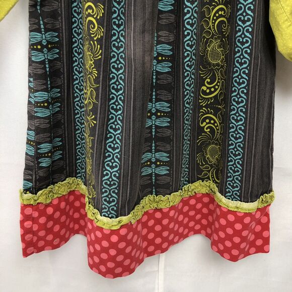 La Jenns Girls Dragonfly Long Sleeve Printed Green Dress Size 10 Cluttercore - Picture 9 of 11